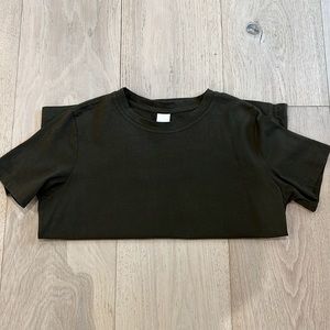H&M Basics Olive Green Boxy Tee Size Large